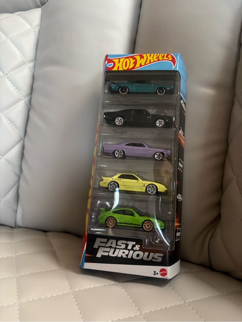 Hot Wheels Fast & Furious 5-Car Pack - Green, Yellow, Purple, Black, Teal